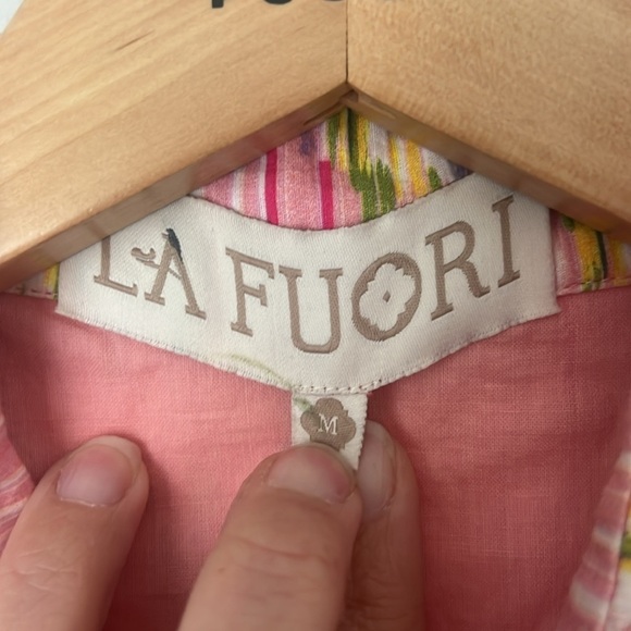 La Fuori- Anthropologie Pink Green Embroidered Romper- CiriOut Size Medium 🔲 - Picture 10 of 16